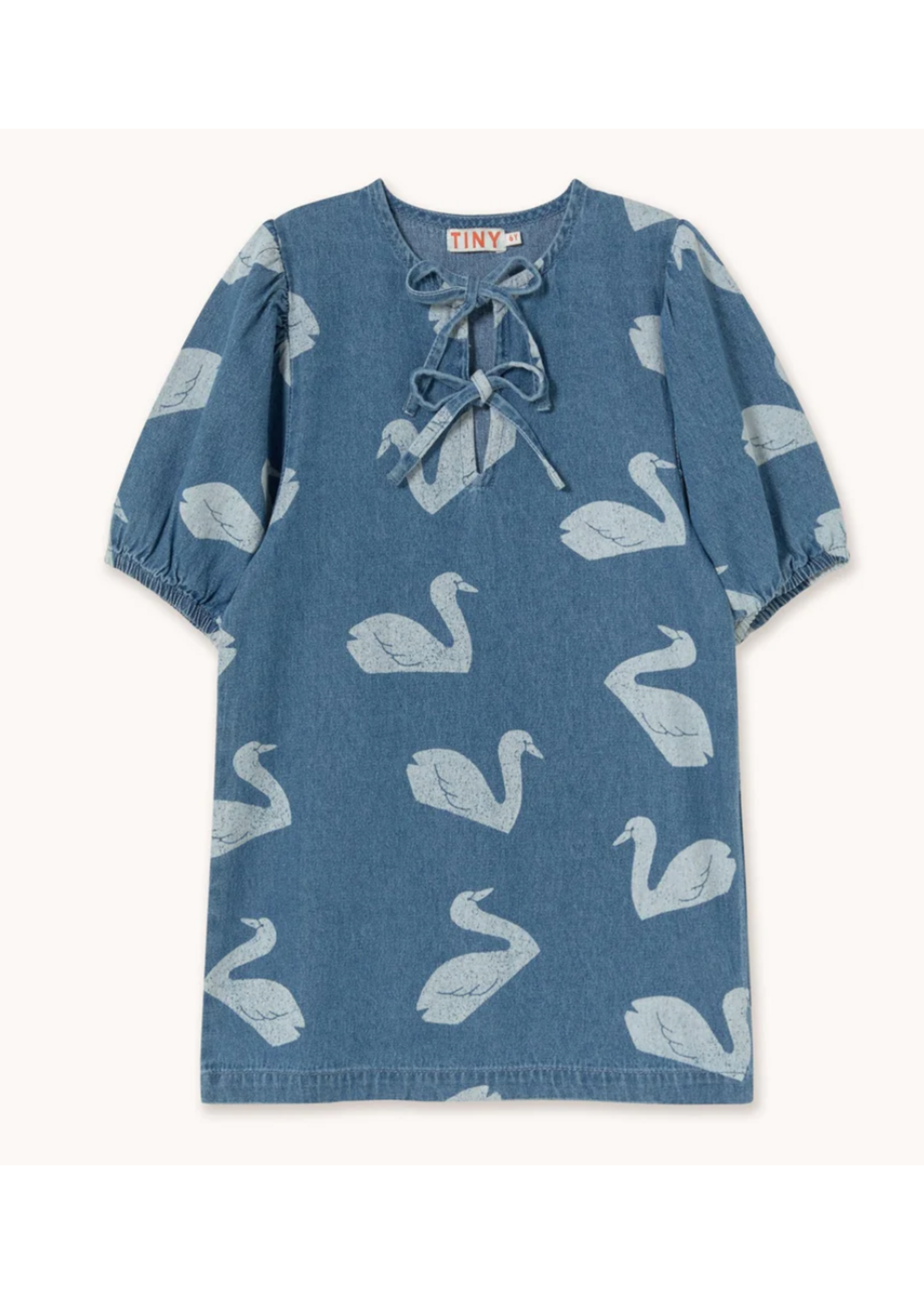 TinyCottons TinyCottons Dress Big Swans Denim