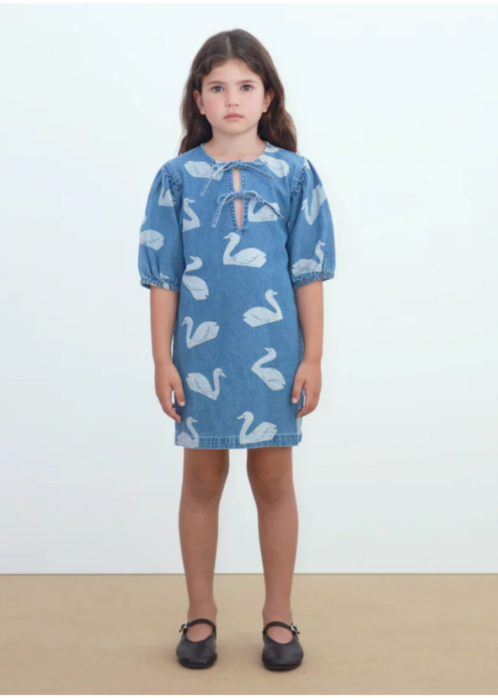 TinyCottons TinyCottons Dress Big Swans Denim