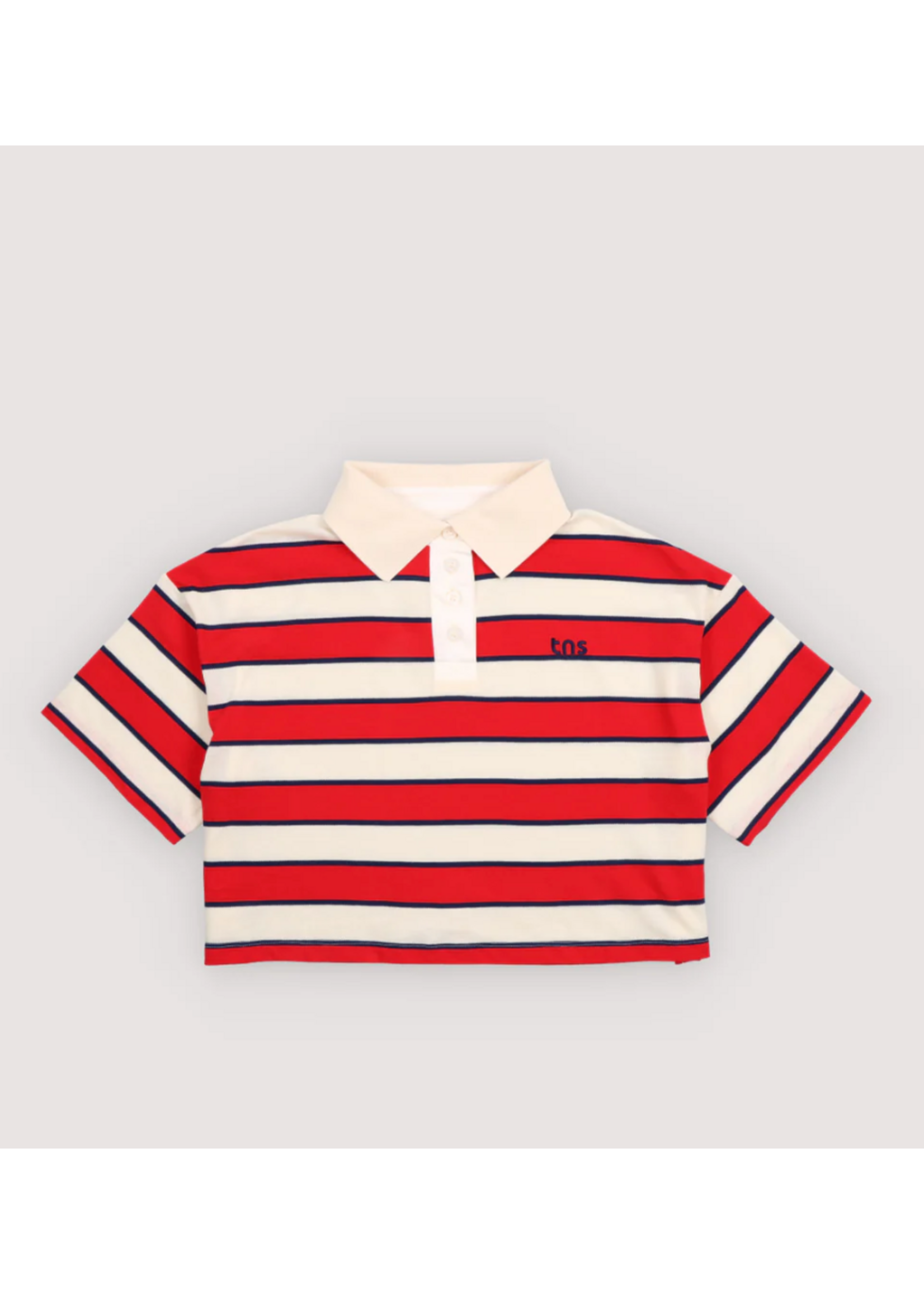 The New Society TNS Polo Acacia Tulip Red & Midnight Stripes