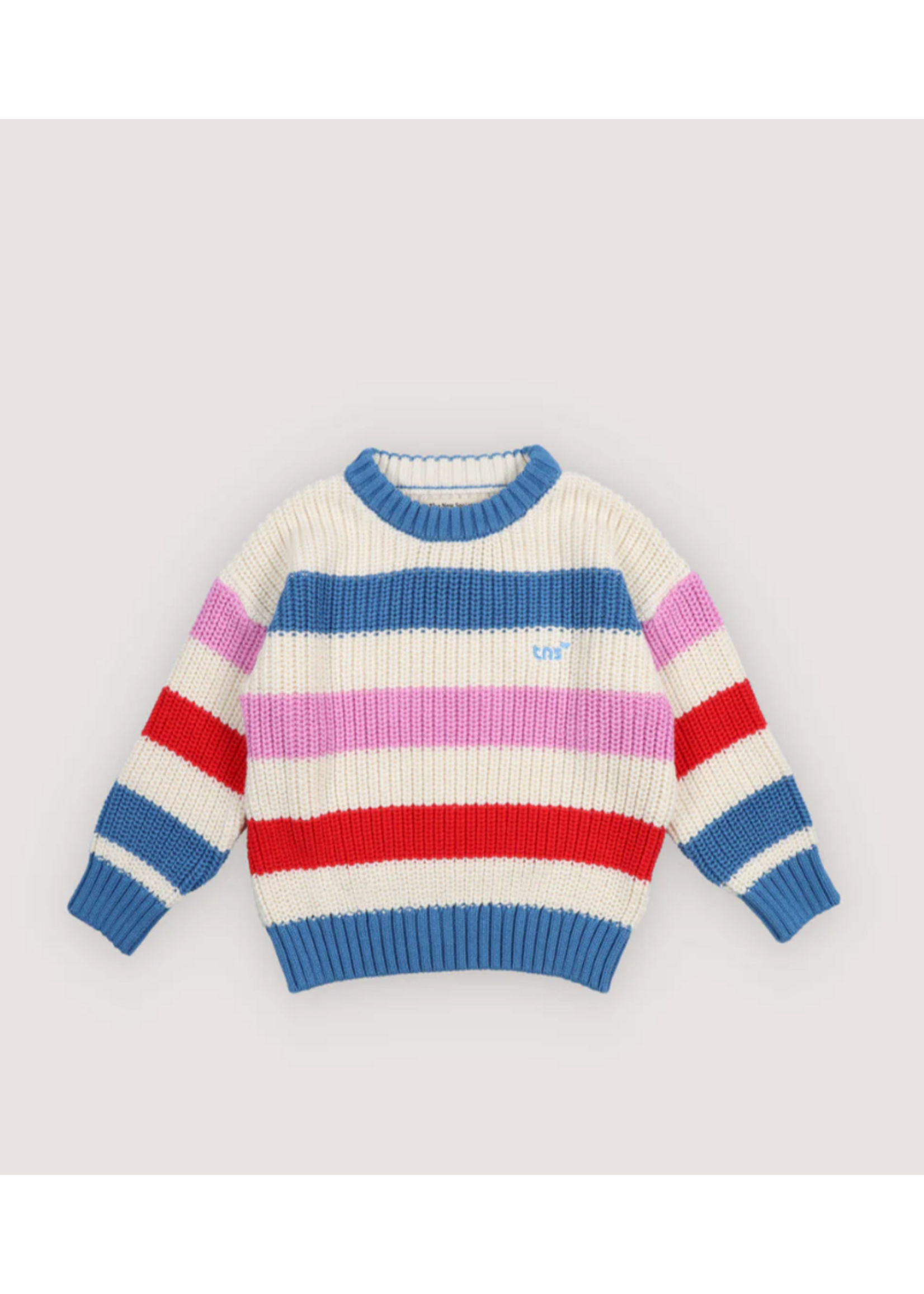 The New Society TNS Pullover Celosia Iris Whisper Stripes