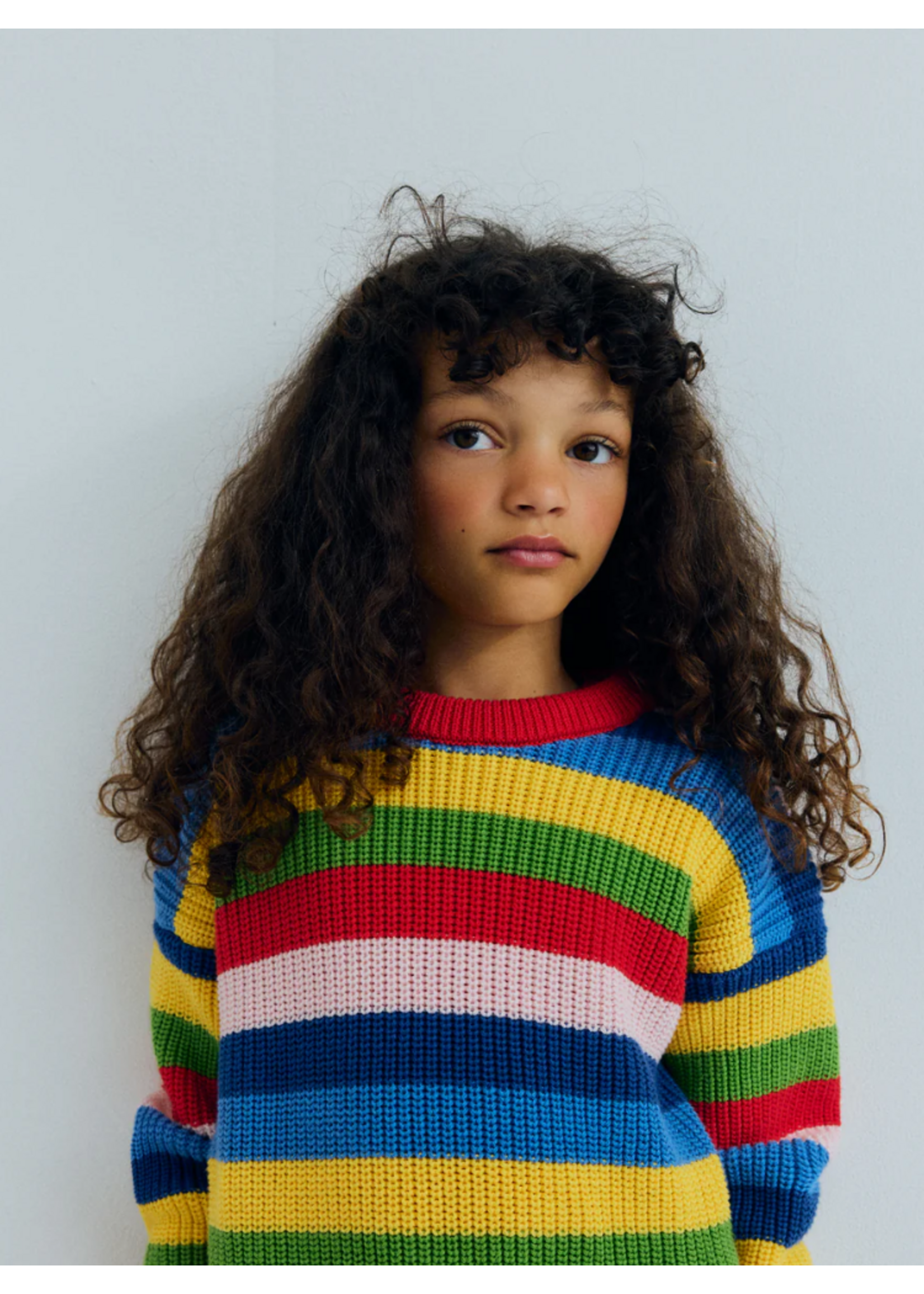 The New Society TNS Pullover Canela Tulip Red Multicolor Stripes