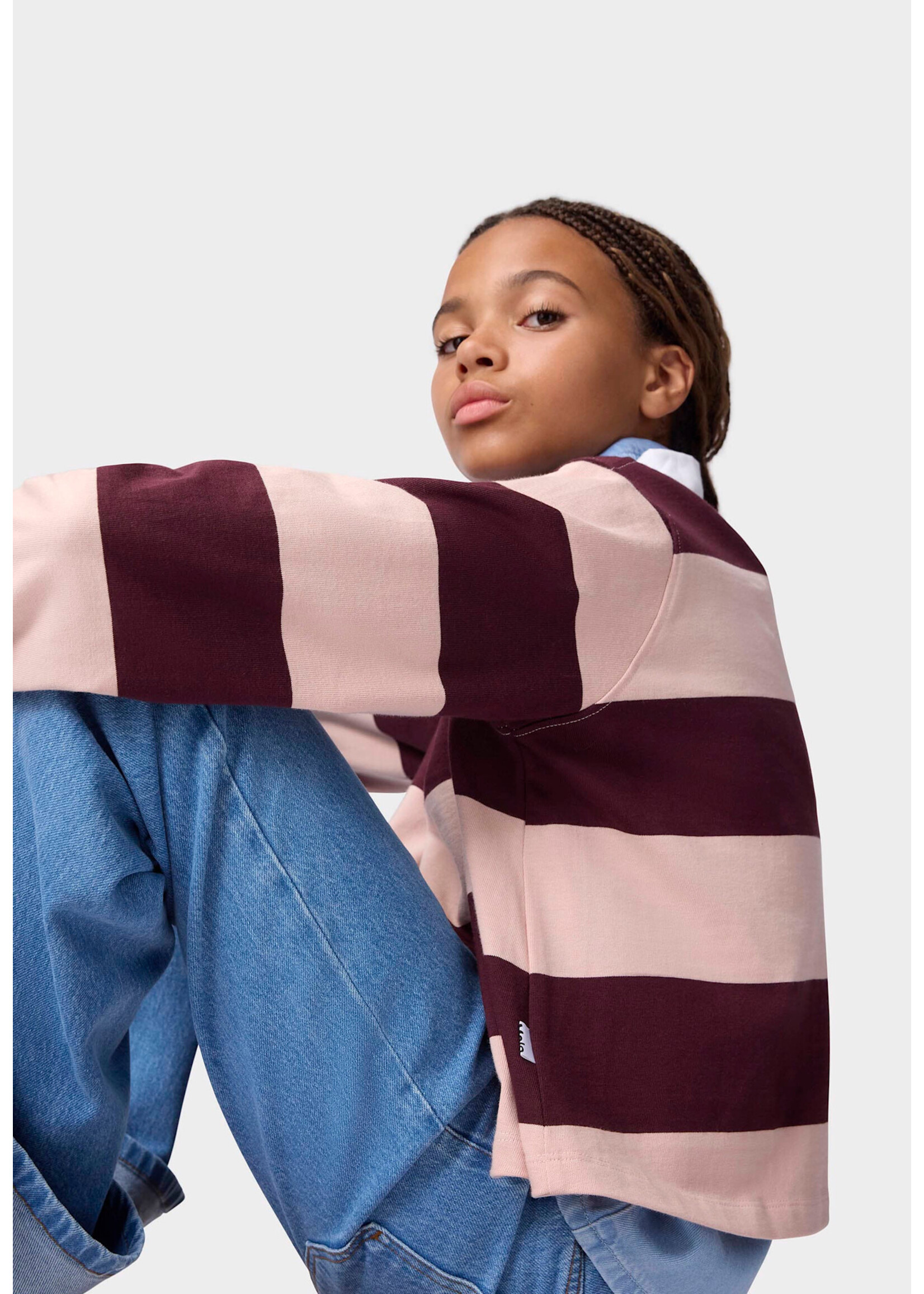MOLO MOLO Cropped Polo Rozalia Berry Petal