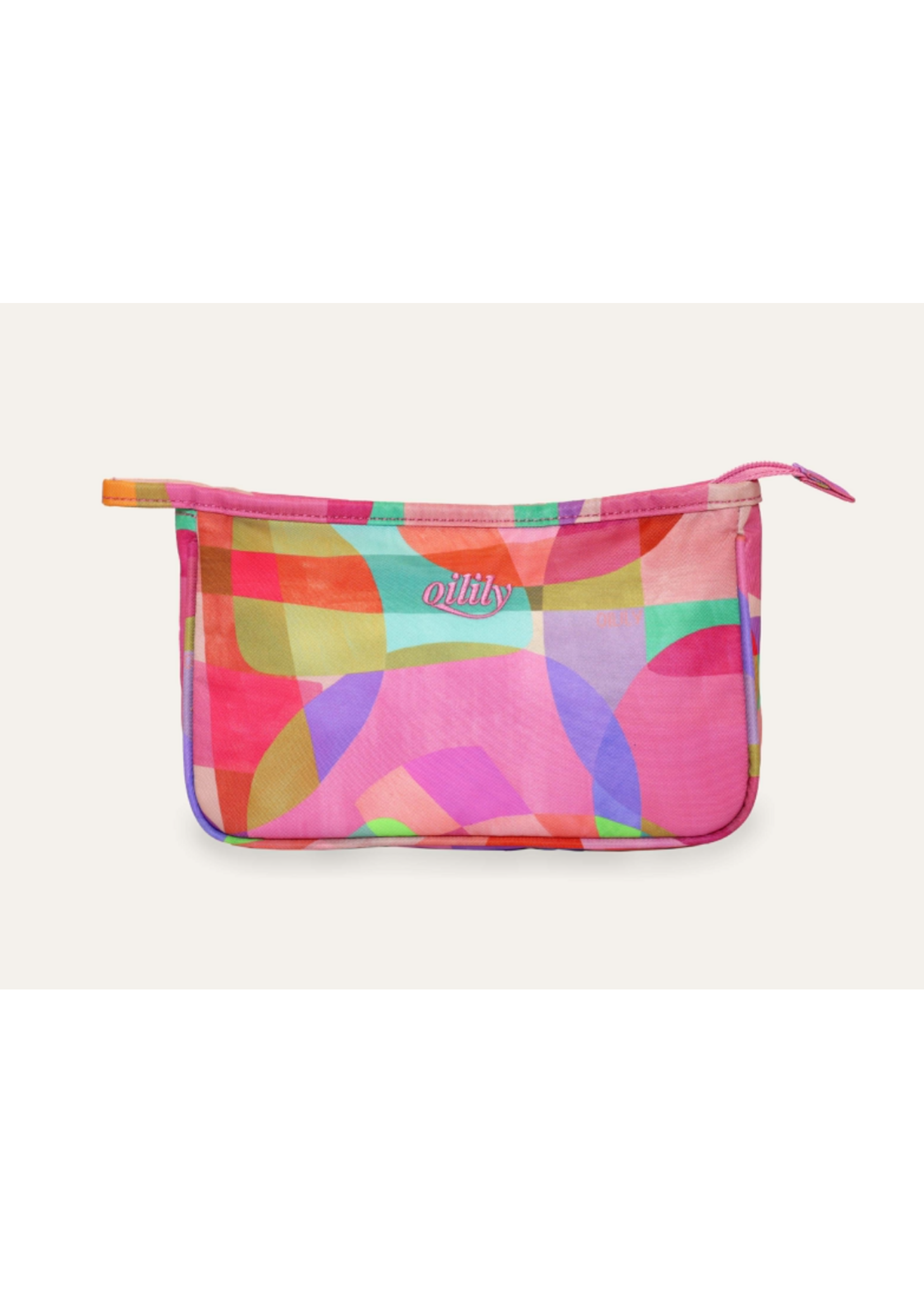 Oilily Oilily Medium Cosmetic Bag Sassy Circles Calan Prism Pink
