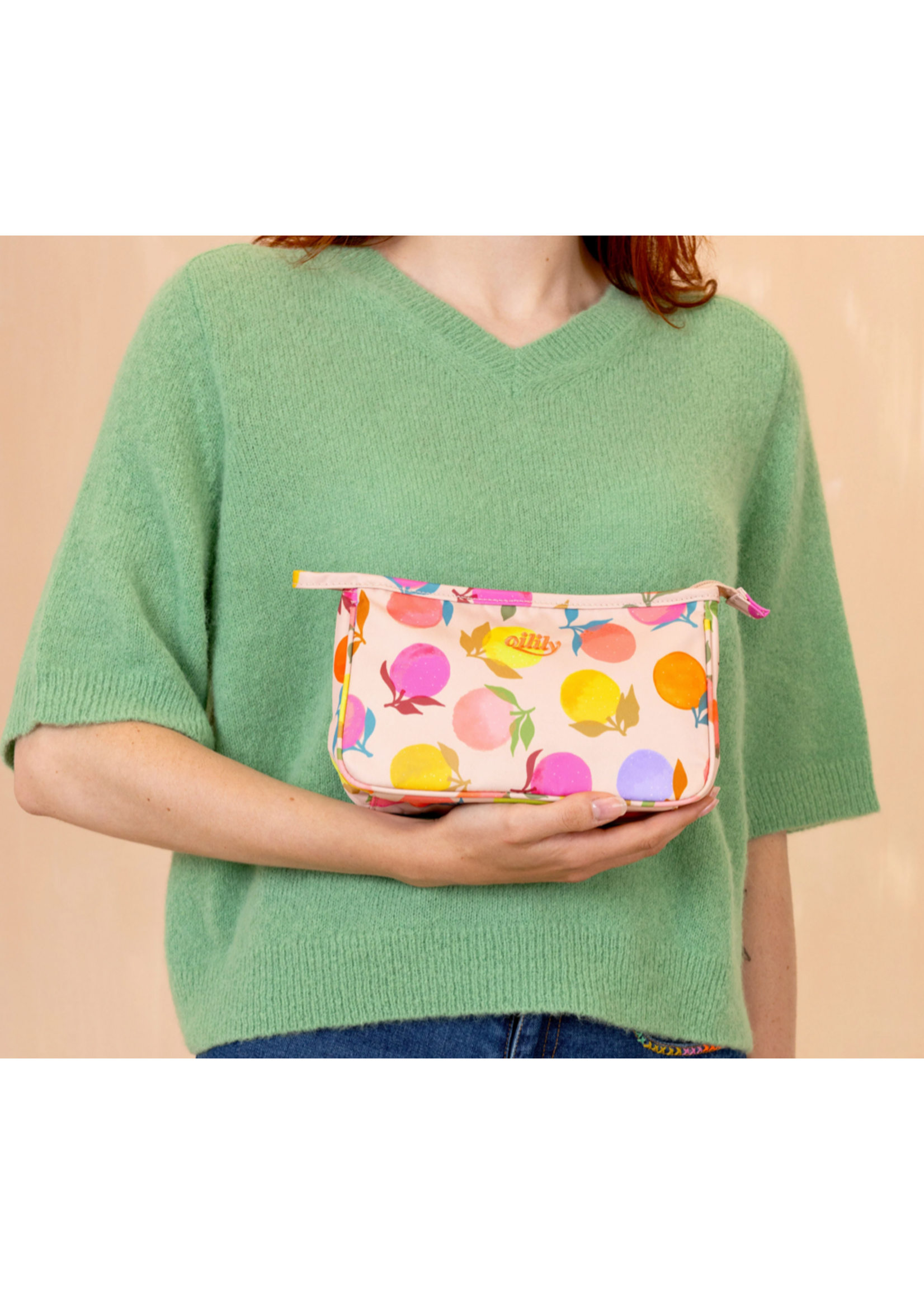 Oilily Oilily Medium Cosmetic Bag Calan Fruit Balls Shifting Sand