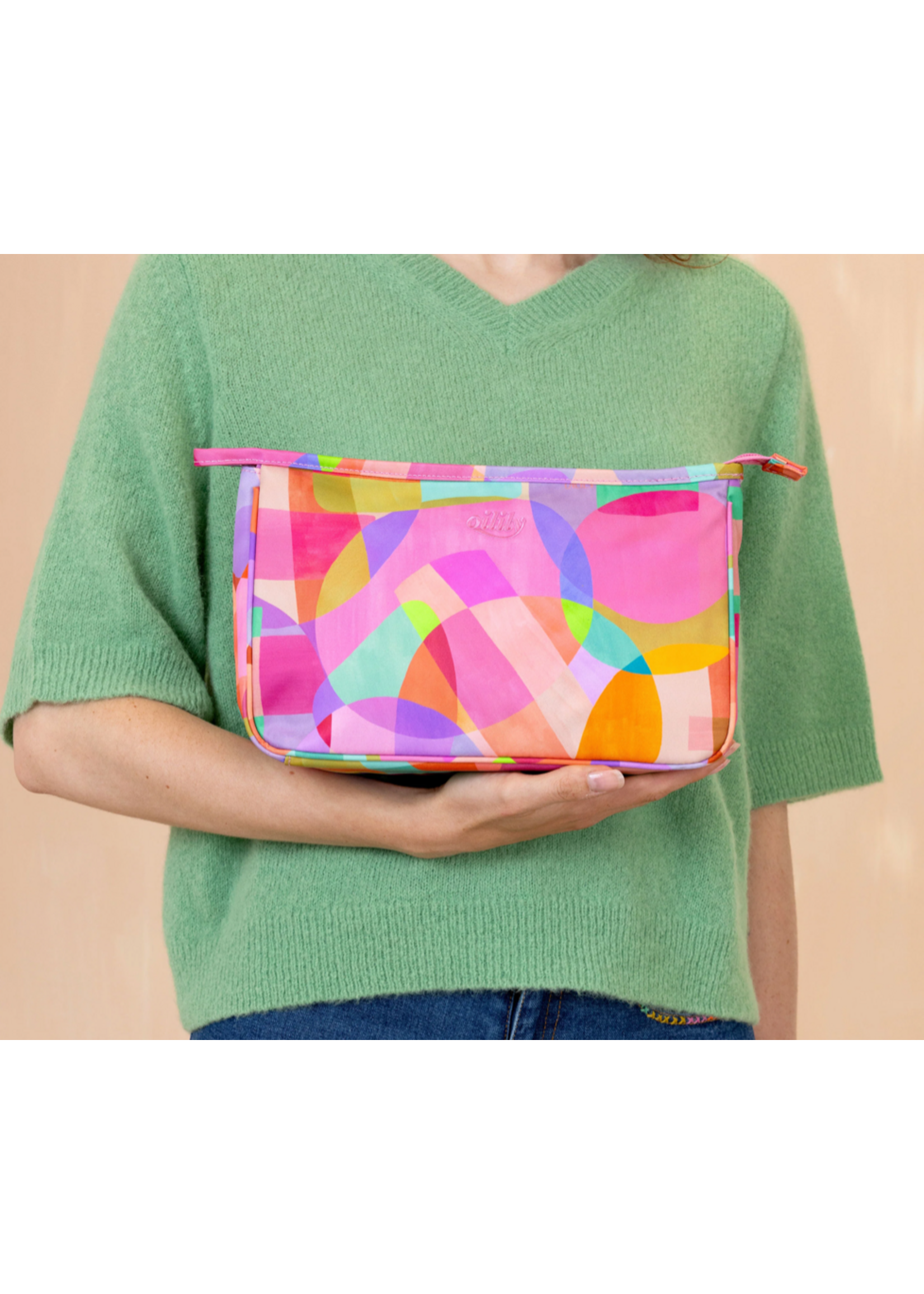 Oilily Oilily Big Cosmetic Bag Colle Sassy Circles Prism Pink