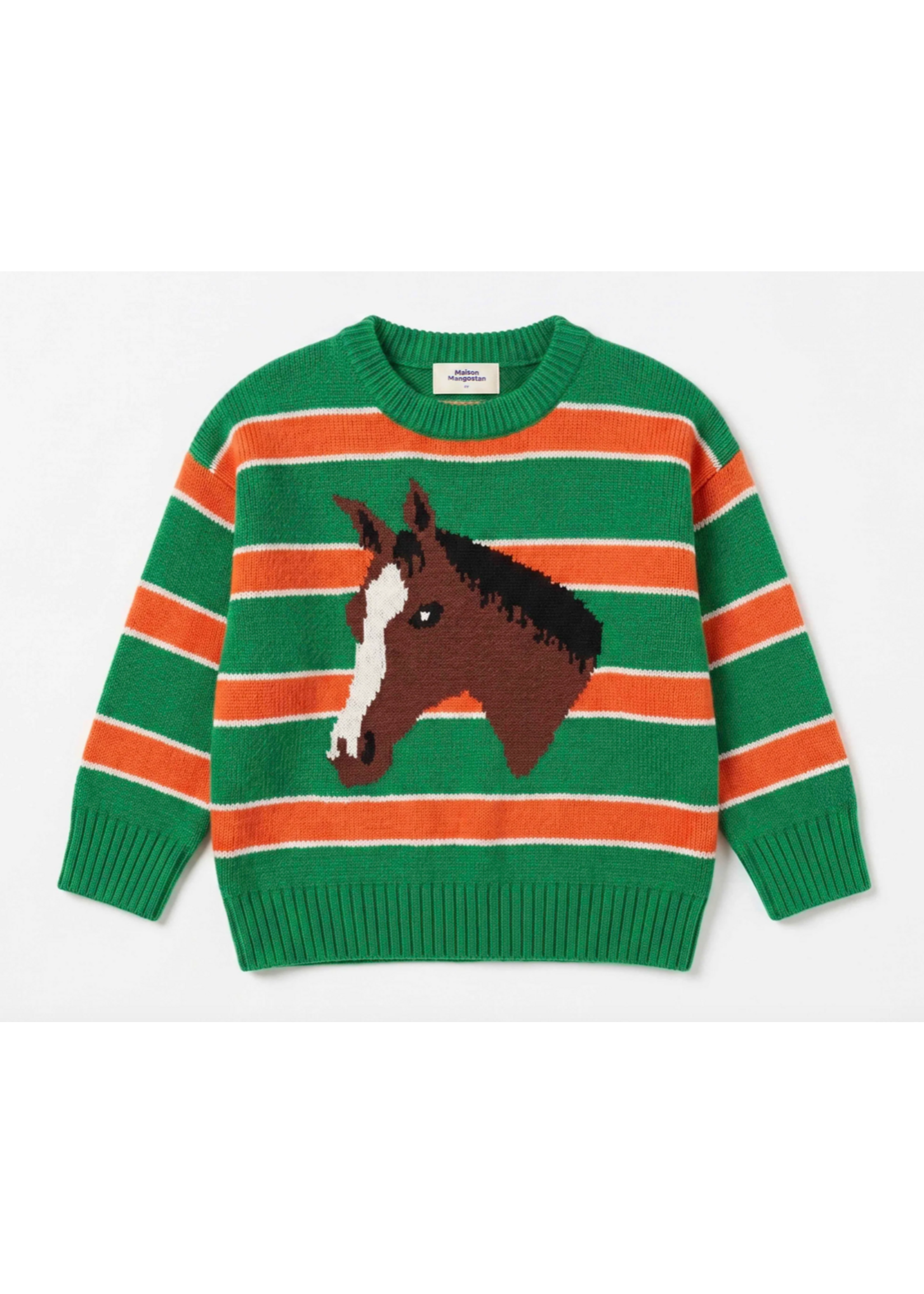 Maison Mangostan Maison Mangostan Pullover Horse Green