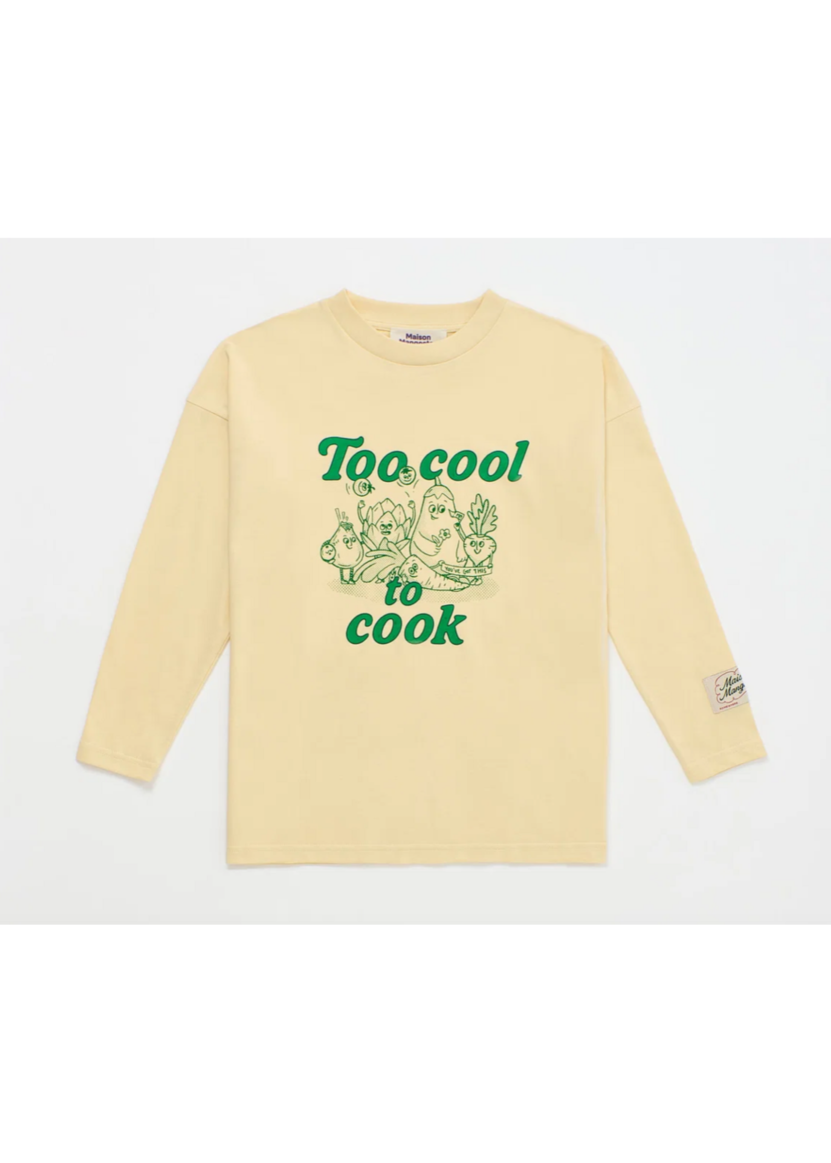 Maison Mangostan Maison Mangostan T-Shirt Too Cool To Cook Beige