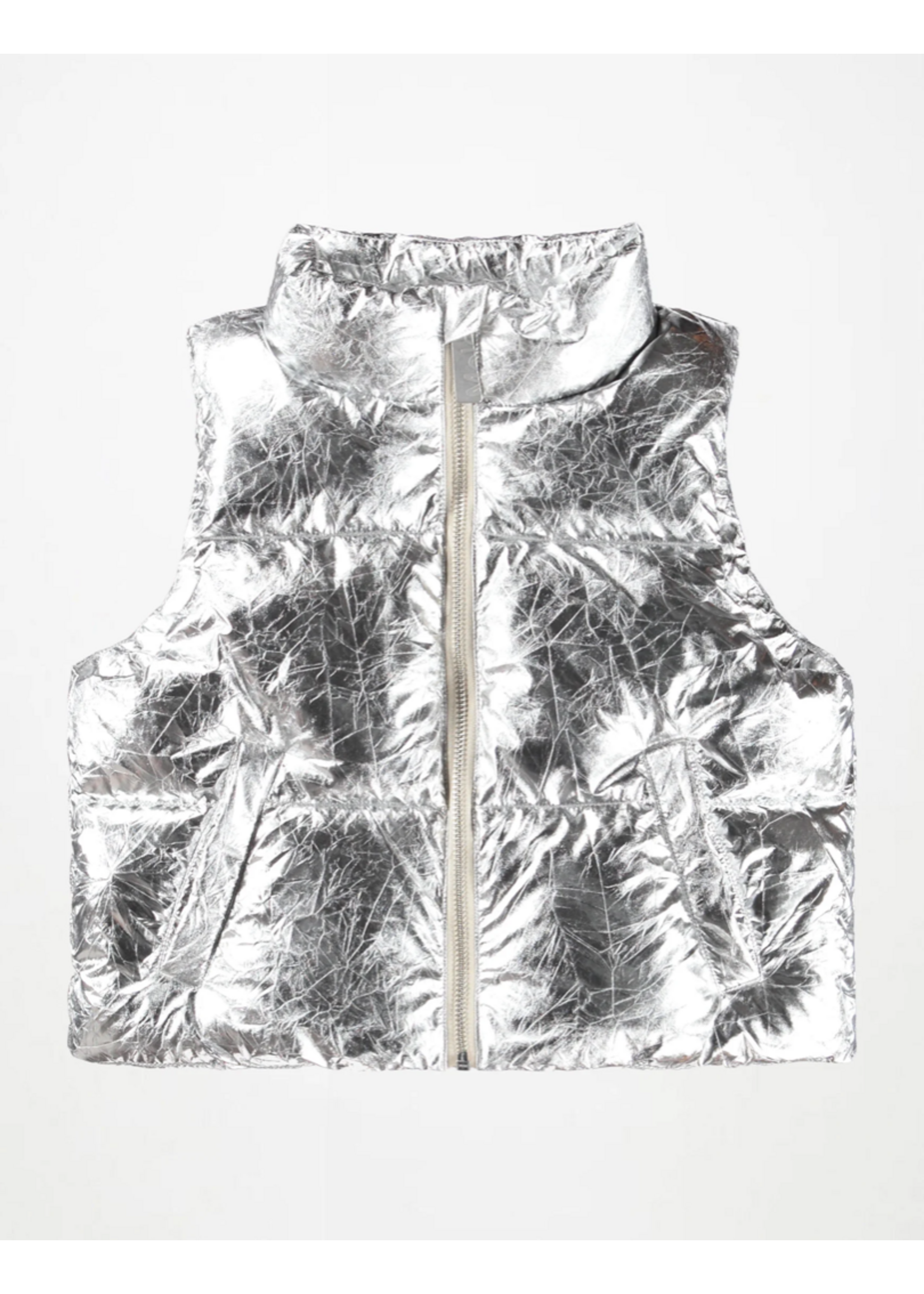 MOLO MOLO Vest Hester Crinkled Silver