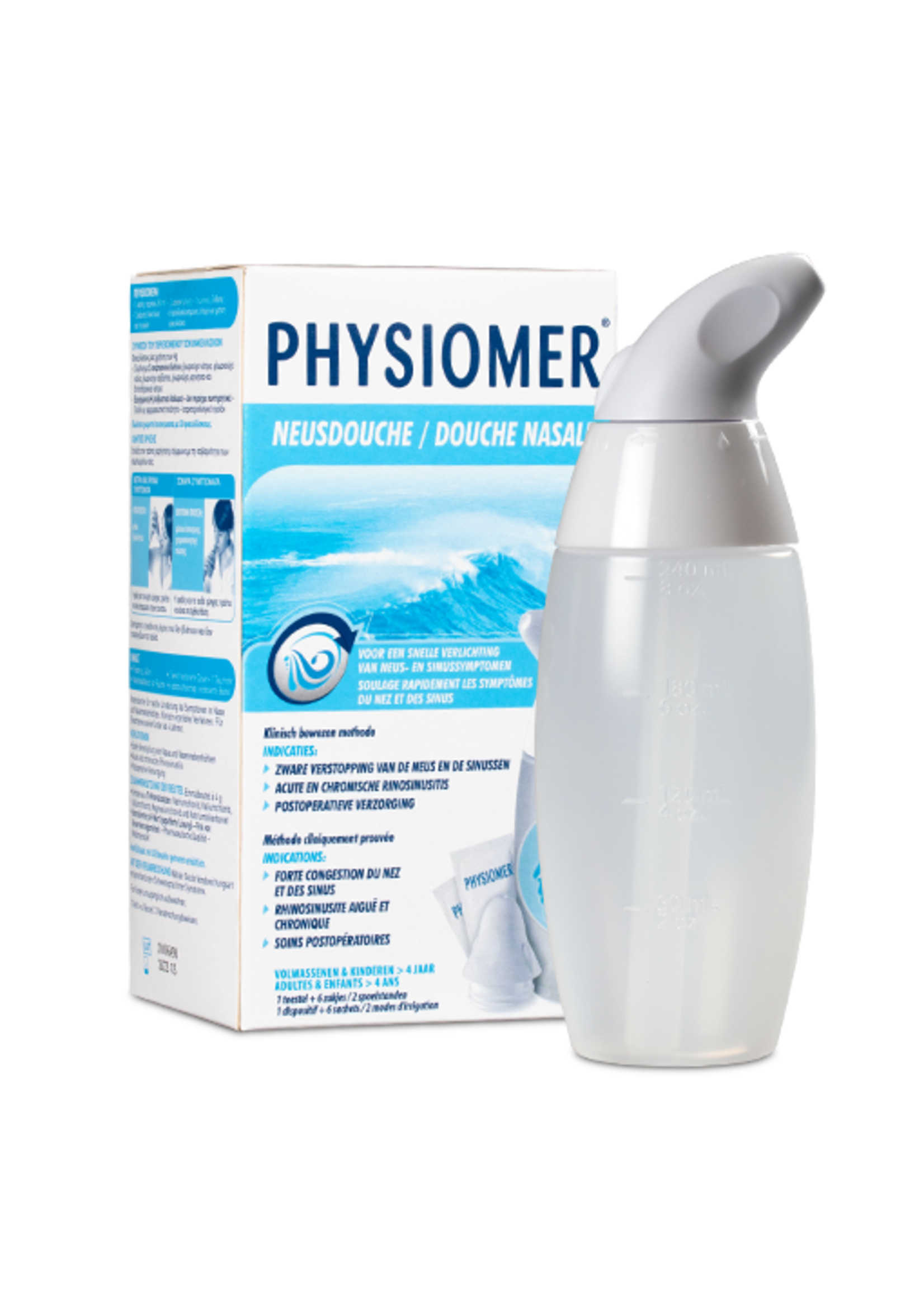 physiomer PHYSIOMER NEUSDOUCHE + 6 ZAKJES ZEEZOUT