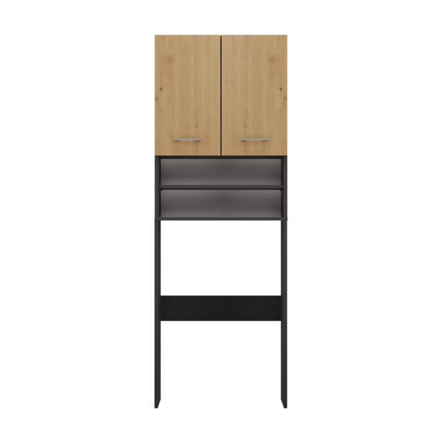 Wasmachine Opbouw-Antraciet Eikenkleur -Wasmachine/Wasdroger meubel Wasmachine Opbouw-Antraciet Eikenkleur -Wasmachine/Wasdroger meubel