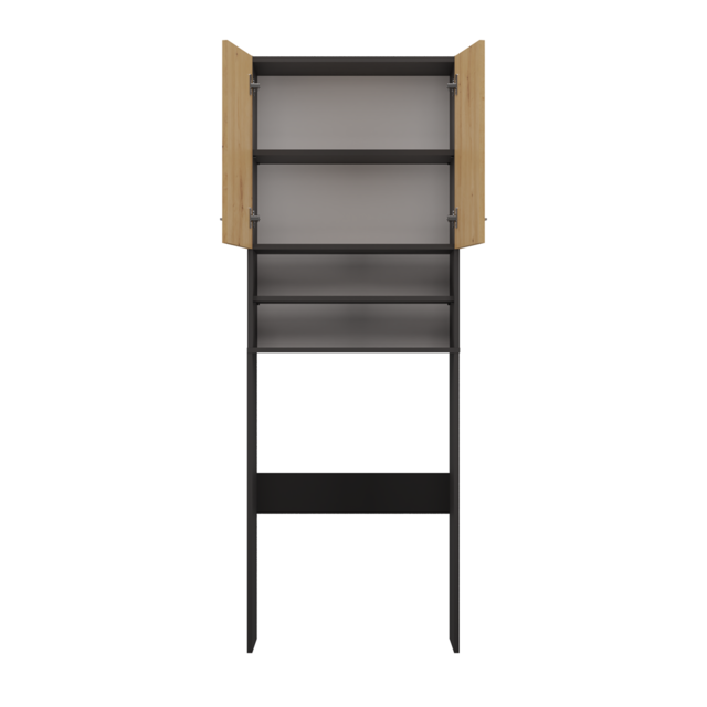 Wasmachine Opbouw-Antraciet Eikenkleur -Wasmachine/Wasdroger meubel Wasmachine Opbouw-Antraciet Eikenkleur -Wasmachine/Wasdroger meubel