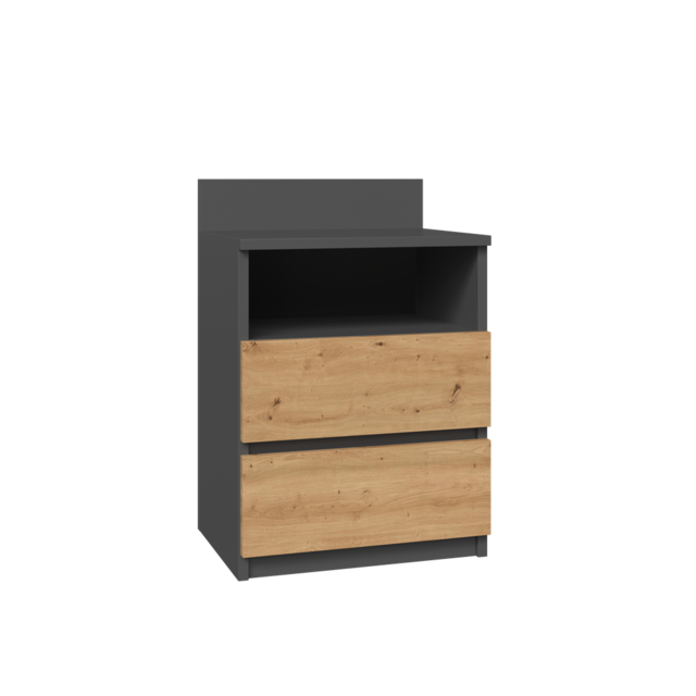 Nachtkastjes -Zwart Eiken set van 2