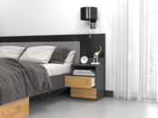 Nachtkastjes -Zwart Eiken set van 2