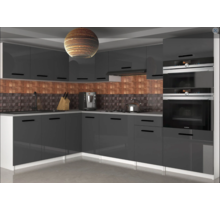 Keuken 420 cm antraciet glans met werkblad