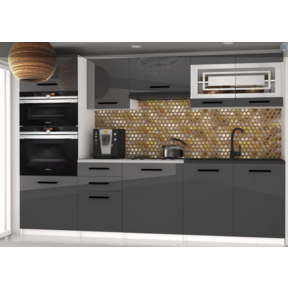 Keuken antraciet glans 240 met werkblad