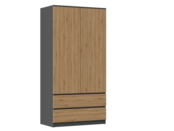 kledingkasten antraciet met eiken kleur