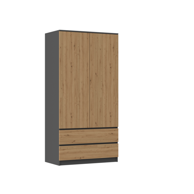 kledingkasten antraciet met eiken kleur