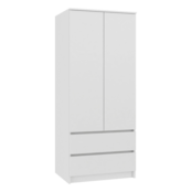 Kledingkast wit 90 cm met legplanken en roedestang Kledingkast wit 90 cm met legplanken en roedestang