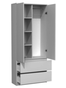 Kledingkast wit 90 cm met legplanken en roedestang Kledingkast wit 90 cm met legplanken en roedestang