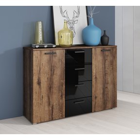 Dressoir eiken met zwart glans