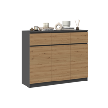 Dressoir Antraciet Eiken 3D3S