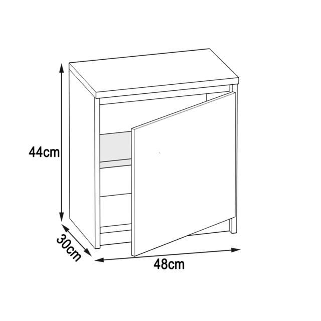 Nachtkastje zwart eiken