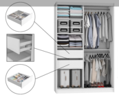 Kledingkast zwart met Spiegel 133