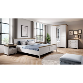 Slaapkamer set evora  wit eiken