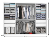 Kledingkast wit 235 cm met spiegel schuifdeuren en 2 lades Kledingkast wit 235 cm met spiegel schuifdeuren en 2 lades