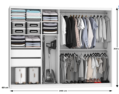 Kledingkast wit 200 cm  met spiegel en 2 lades