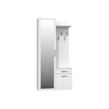 Halkast Met Kapstok en spiegel wit