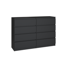 Ladekast  140 cm 8 lades zwart