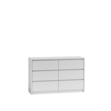 Ladekast 120cm  6 lades  wit