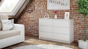 Ladekast 120cm  6 lades  wit Ladekast 120cm  6 lades  wit