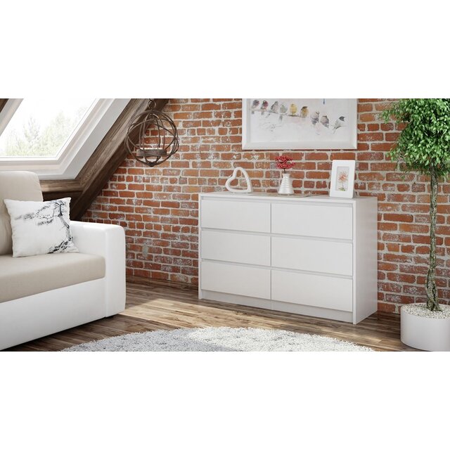 Ladekast 120cm  6 lades  wit Ladekast 120cm  6 lades  wit