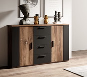 Dressoir zwart met eiken kleur Dressoir zwart met eiken kleur