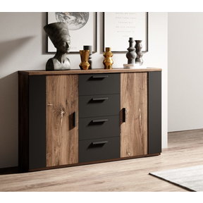 Dressoir zwart met eiken kleur sigma
