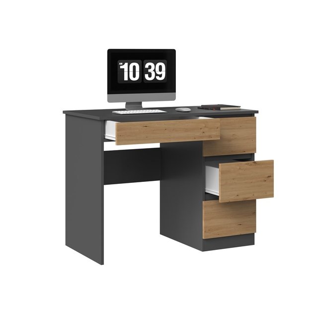 Bureau Antraciet Eiken kleur Bureau Antraciet Eiken kleur