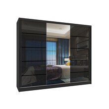 Kledingkast zwart glans 235 cm