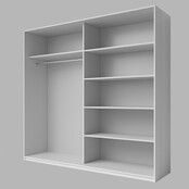 Kledingkast wit met spiegel