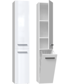 Kolomkast met wasmand wit glans Kolomkast met wasmand wit glans