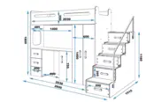 tienerbed/hoogslaper met bureau en matras Max 4 tienerbed/hoogslaper met bureau en matras Max 4