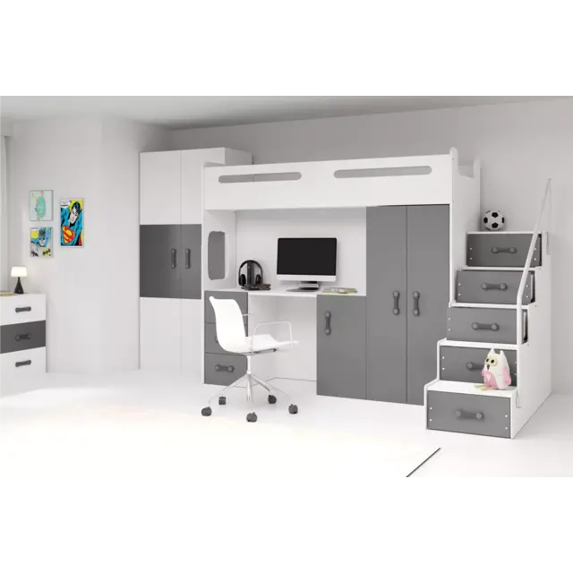 tienerbed/hoogslaper met bureau en matras Max 4 tienerbed/hoogslaper met bureau en matras Max 4