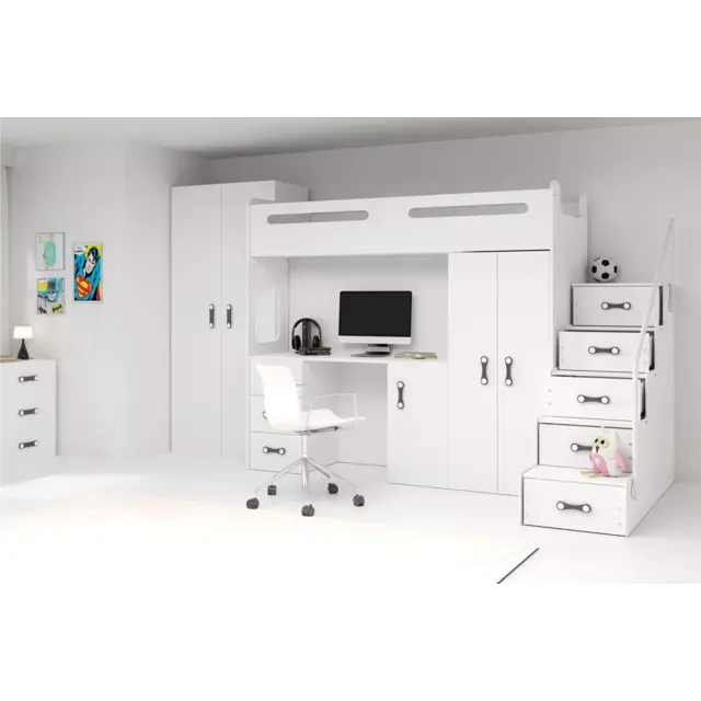 tienerbed/hoogslaper met bureau en matras Max 4 tienerbed/hoogslaper met bureau en matras Max 4