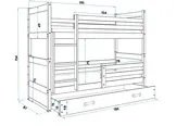 stapelbed Rico 2 pers 80 x 190  met matras en opberglade stapelbed Rico 2 pers 80 x 190  met matras en opberglade