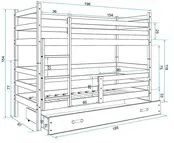 stapelbed Erisch 80 x 190 lade stapelbed Erisch 80 x 190 lade