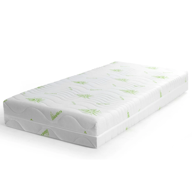Pocketvering Matras 220x200 cm  ALOË VERA   21cm hoog met kokos