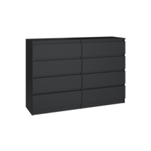 Ladekast  zwart  120 cm 8 lades