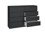 Ladekast  zwart  120 cm 8 lades Ladekast  zwart  120 cm 8 lades