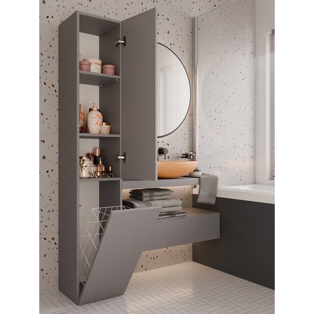 Opbergkast Met Wasmand-klei-kolomkast met wasmand